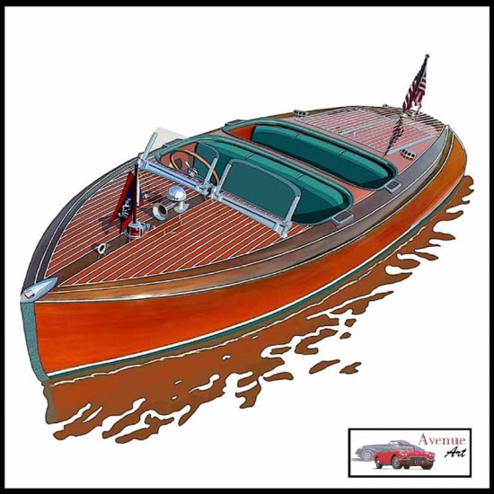 BARREL BACK CHRIS CRAFT CANVAS ART PRINT