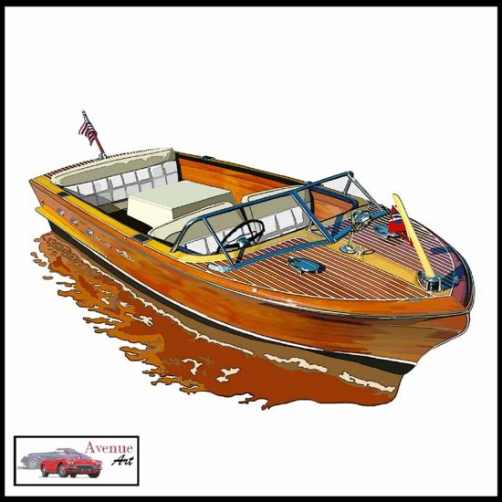 CHRIS CRAFT CONTINENTAL CANVAS ART PRINT