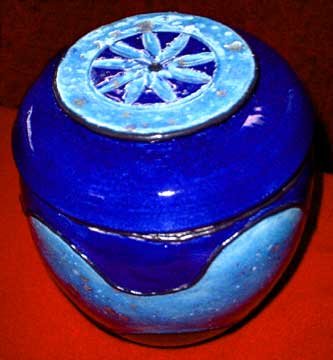 Blue Egg Shaped Pot