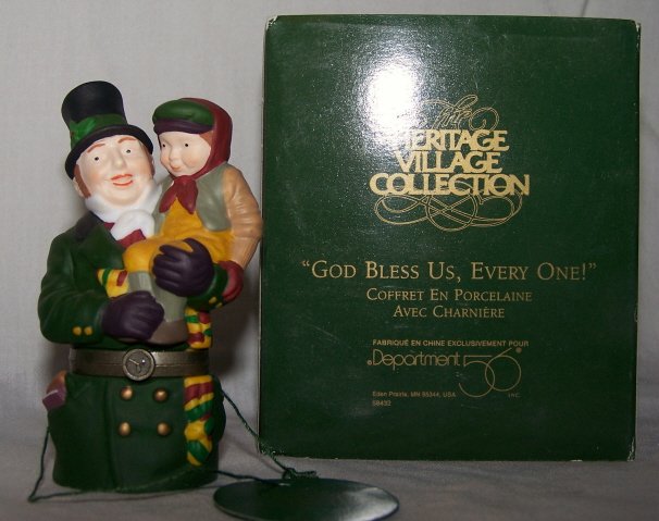Dept 56 "God Bless Us Every One" Porcelain Hinged Box
