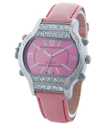 2GB Ladies Wireless Bluetooth MP3 Recorder Watch B03 Pink