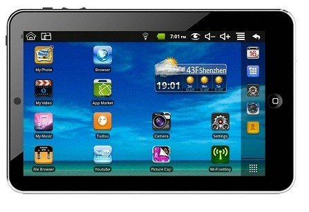 7inch 800MHz Android 2.2 256MB 2G Touch Screen Tablet PC Free shipping