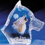 "Midnight Call" From "The Spirt Within" Hamilton Collection Glass Wolf