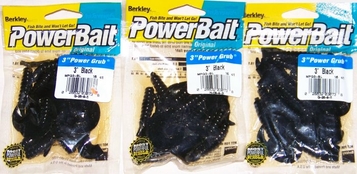 Berkley powerbait 3" black cruly tail