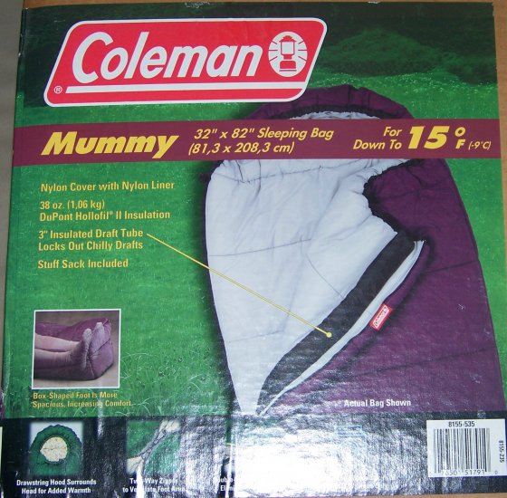 Colman Mummy bag Dupont holofil 808 insulation +15 degree