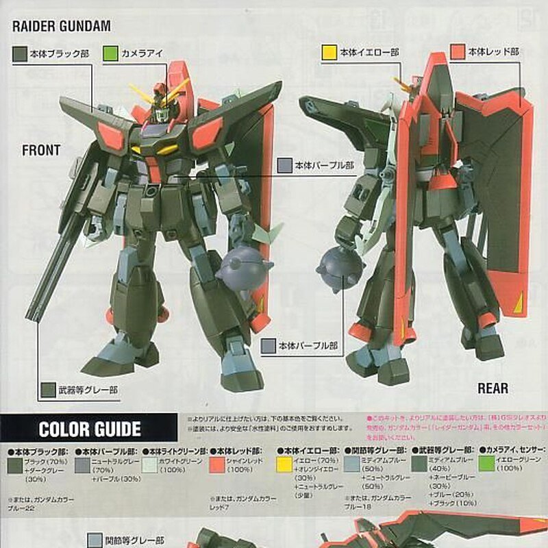 Bandai Genuine Gundam Model Kit Anime Figure Hg Seed R Raider