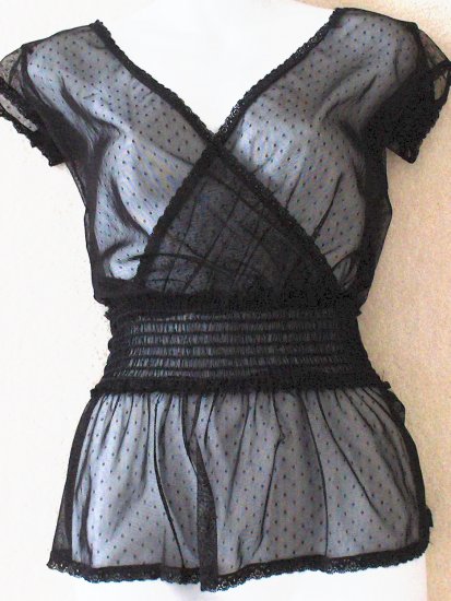 TWENTY ONE Womens/Juniors sheer black top Size small