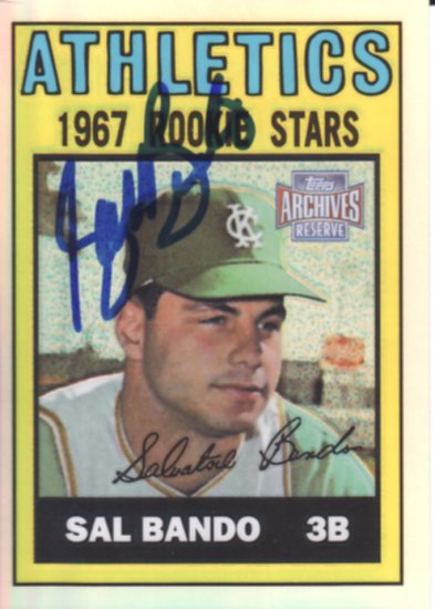 Sal Bando Autographed Signed Card! Oakland A's