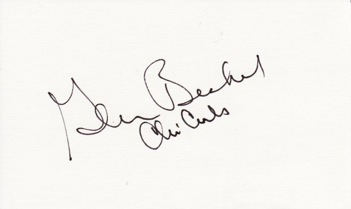 Glen Beckert Autograph Signed Index card! Chicago Cubs