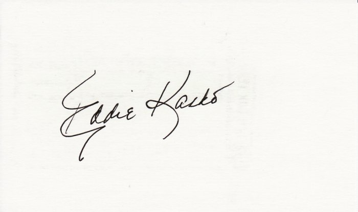 Eddie Kasko Autograph Signed index card! Boston Red Sox