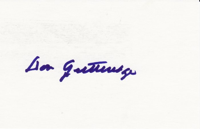 Don Gutteridge Autograph Signed Index Card! Red Sox White Sox