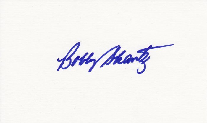Bobby Shantz Autograph Signed index card! Athletics Yankees