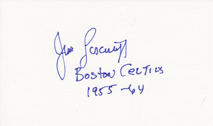 Jim Loscutoff Autograph Signed Index Card! Boston Celtics