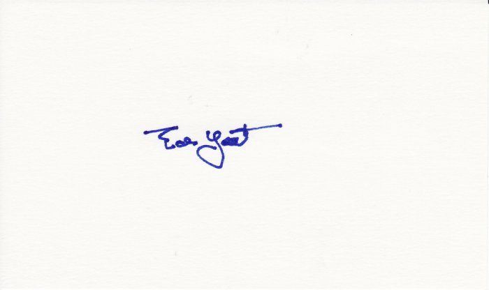 Ed Yost Autograph Signed Index Card! Washington Senators