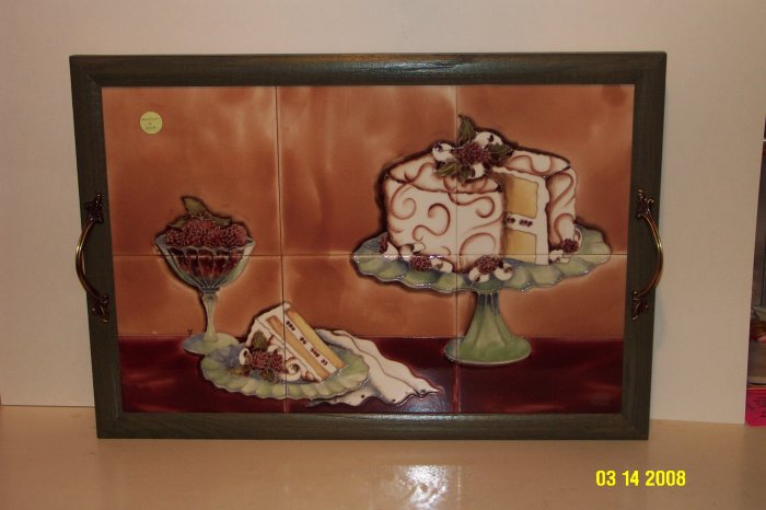 Hand-Painted Ceramic Tile Tray