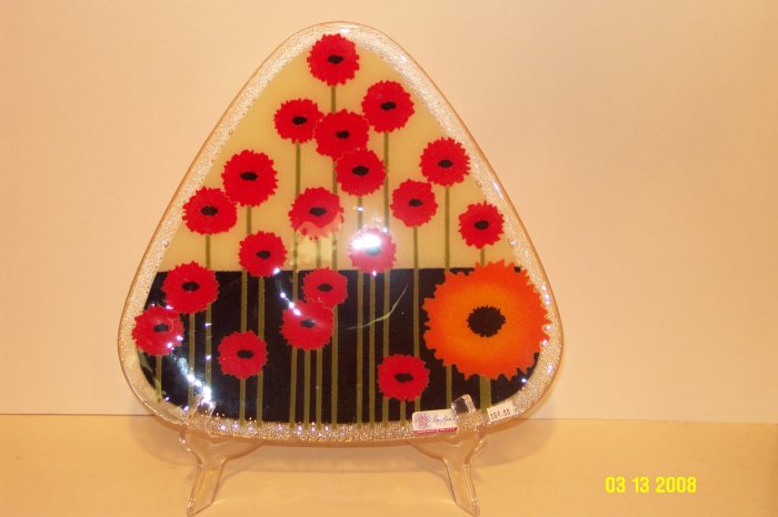 Floral Tempered Glass Plate