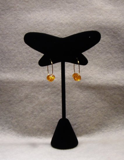 LC989E - Orange Glass beaded hoop earrings