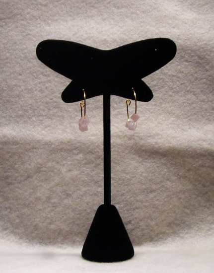 LC988E - Pink Frosted Swarovski Beaded Hoop Earrings
