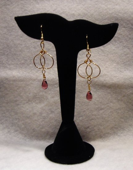 LC980E - Double Looped Purple Earrings