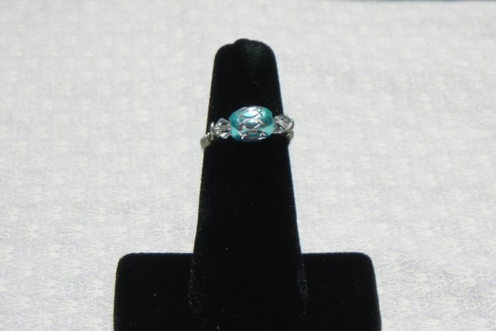 LC993R - Aqua Diamond Cut Ring
