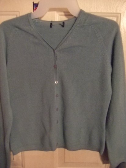 Gently Worn Fern Green Cardigan Sweater Girl's Size Medium