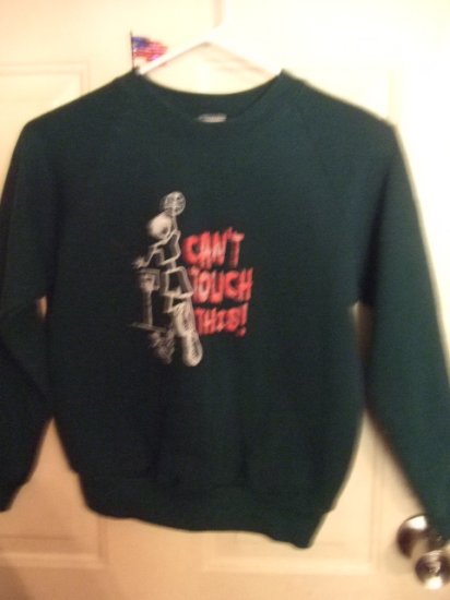 Boy's Like New Fruit of the Loom Green Sweatshirt "Can't Touch This" Size Large