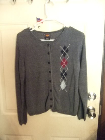 Gently Worn Route 66 Gray Cardigan Sweater Girl's Size Medium