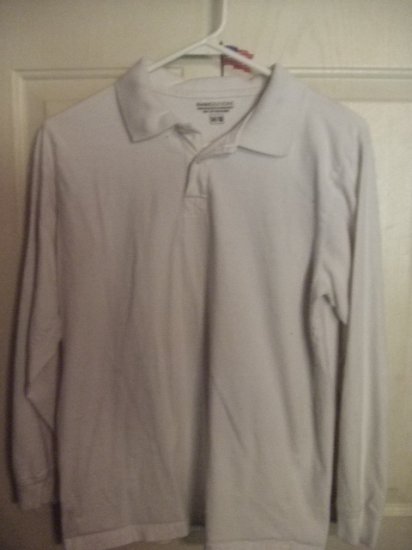 Gently Worn Basic Editions White Long Sleeve Collard Shirt Children's Size 14/16