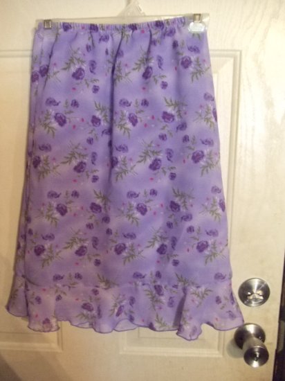 Gently Worn Mary Kate & Ashley Purple Flowered Skirt Girl's Size Large