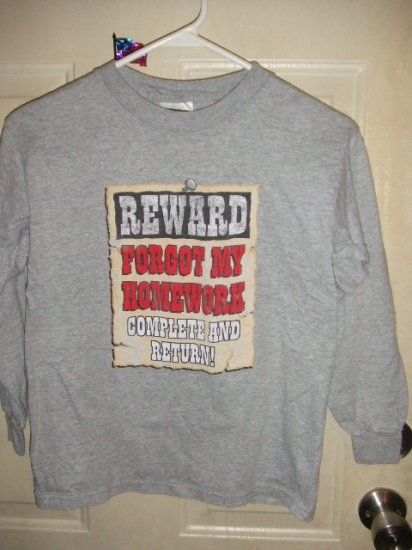 Gently Worn Youth Long Sleeve Novelty Tee Shirt Size Medium