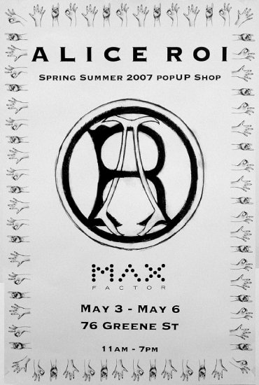 Alice Roi * POPUP SHOP NYC * Original Fashion Poster 2' x 3' NEW 2007