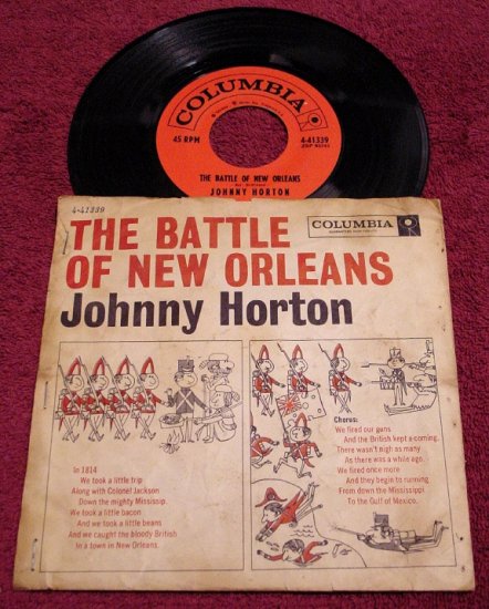 Johnny Horton * BATTLE of NEW ORLEANS * Original 45rpm with Picture Sleeve 1957 Ex+