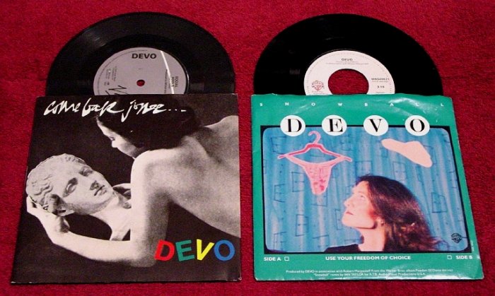 DEVO Original 45rpm Collection * Come Back Jonee & Freedom of Choice * Picture Sleeves 1978 MINT