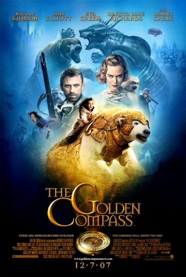 THE GOLDEN COMPASS Original Movie Poster * NICOLE KIDMAN * Huge 4' x 6' Rare 2007 Mint