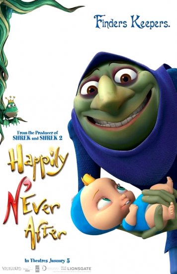 HAPPILY N'EVER AFTER Original Movie Poster * GEORGE CARLIN * Huge 4' x 6' Rare 2007 Mint