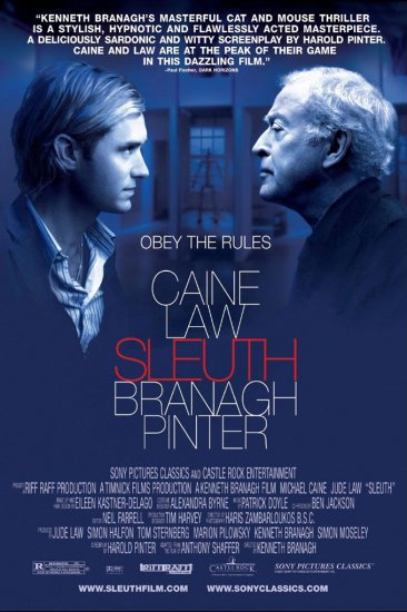 Branagh's SLEUTH Original Movie Poster * Micheal Caine * 27" x 40" Rare 2007 Mint
