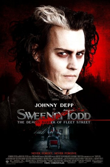 Tim Burton's SWEENEY TODD Original Movie Poster * JOHNNY DEPP * Huge 4' x 6' Rare 2007 Mint