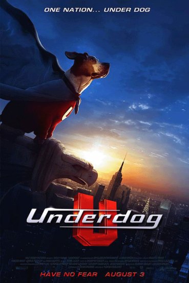 Disney's UNDERDOG Original Movie Poster * JIM BELUSHI * Huge 4' x 6' Rare 2007 Mint
