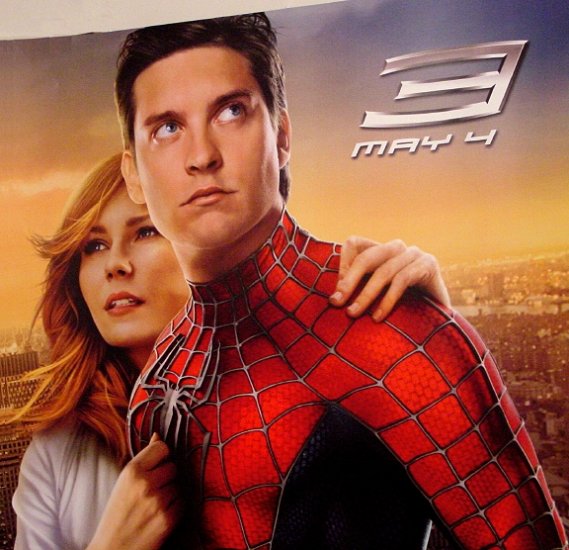 SPIDERMAN 3 Movie Poster * TOBY MAGUIRE & KRISTIN DUNST * 4' x 4' Rare 2007 NEW