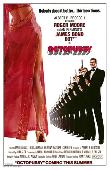 James Bond 007 OCTOPUSSY Movie Poster * Roger Moore * 27"x 40" Rare 1983 MINT