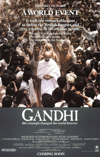 Richard Attenborough's GANDHI Movie Poster * BEN KINGSLEY * 21" x 30" Rare 1982 MINT