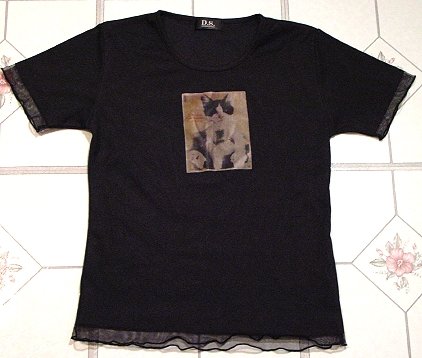 DEBBIESTUDIO (D.S.) Soft Black Satin Womans Vintage TOP Small MINT