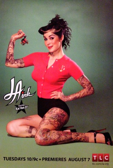 L.A. INK Poster * KAT VON D * TLC 2' x 3' Rare 2007 NEW