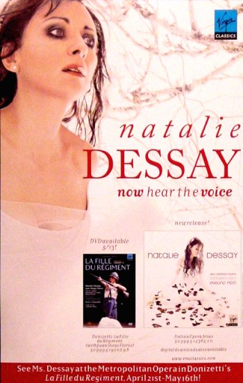 NATALIE DESSAY Otiginal Music Poster * La FILLE & ARIAS * 14" x 22" Rare 2008 Mint