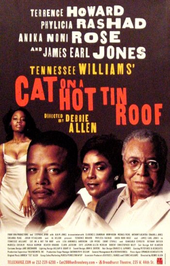 CAT ON A HOT TIN ROOF Broadway Poster * JAMES EARL JONES * 14" x 22" Rare 2008 NEW