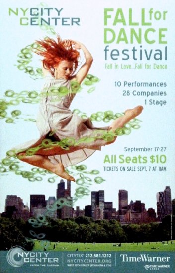 NEW YORK CITY CENTER Dance Poster * FALL FOR DANCE * 14" x 22" Rare 2008 NEW