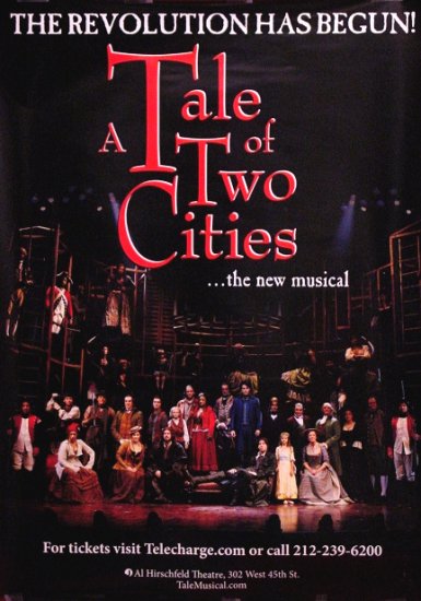 TALE OF TWO CITIES Broadway Poster * CAST * 3' x 4' Rare 2008 NEW