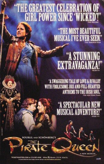 THE PIRATE QUEEN Broadway Poster * CAST * 14" x 22" Rare 2007 NEW