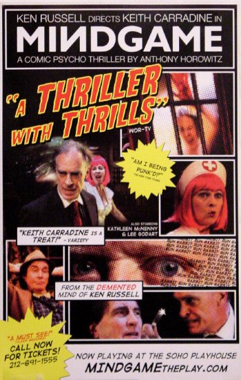 Ken Russell's MINDGAME Off-Broadway Poster * KEITH CARRADINE * 14" x 22" Rare 2008 NEW