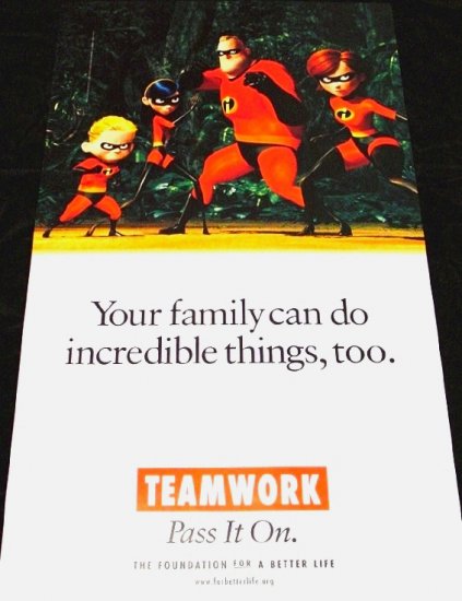 The Incredibles * FAMILY VALUES * Original Poster 2' x 4' Rare 2007 New